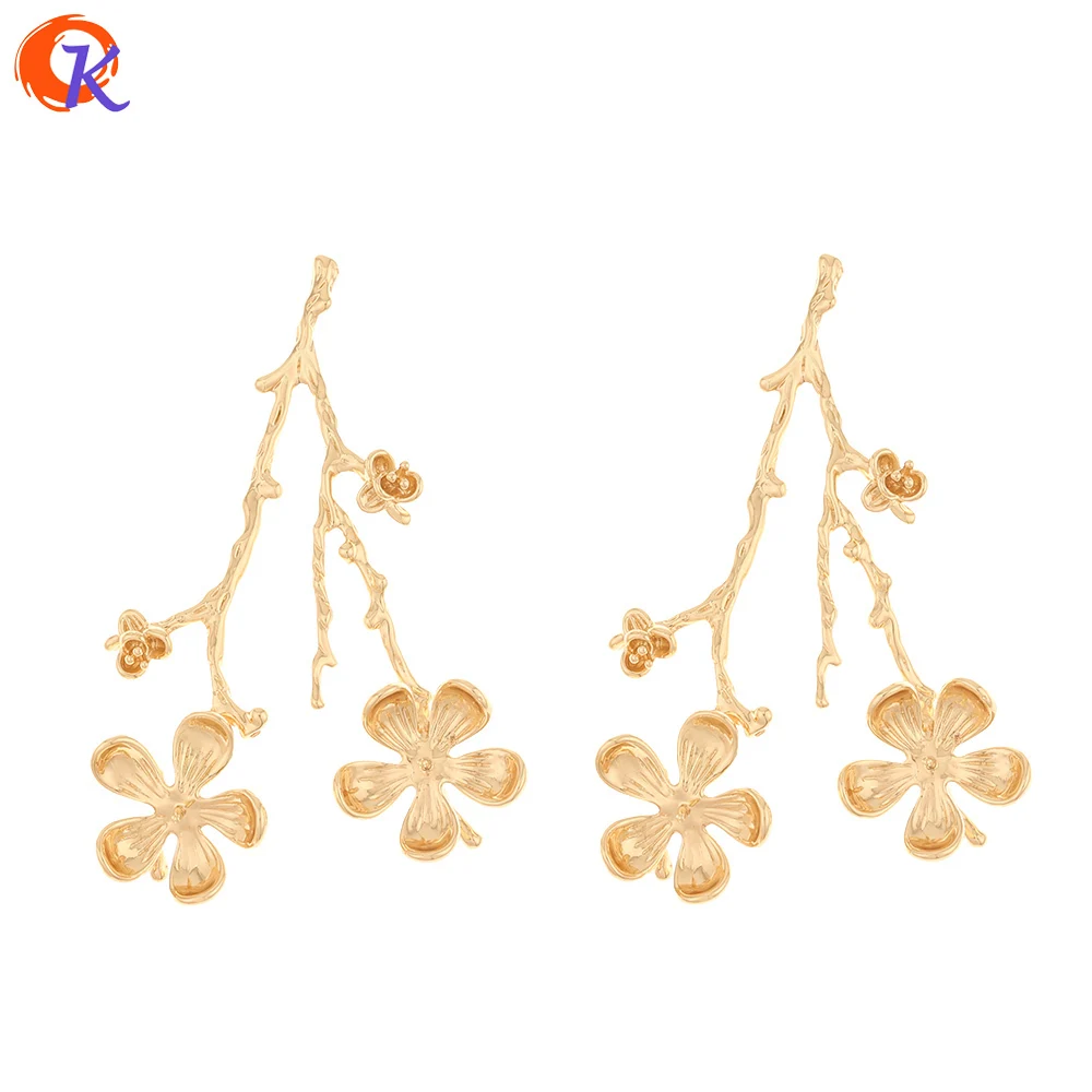 

Jewelry Accessories Cordial Design 20Pcs 40*64MM Jewelry Accessories DIY Making Copper Flower Shape Charms Hand Made Earring
