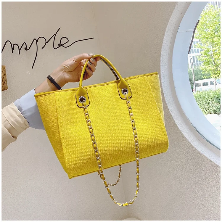 

2021 fashion large capacity ladies purse fabric material chains tote shoulder candy color designer ladies hand bags