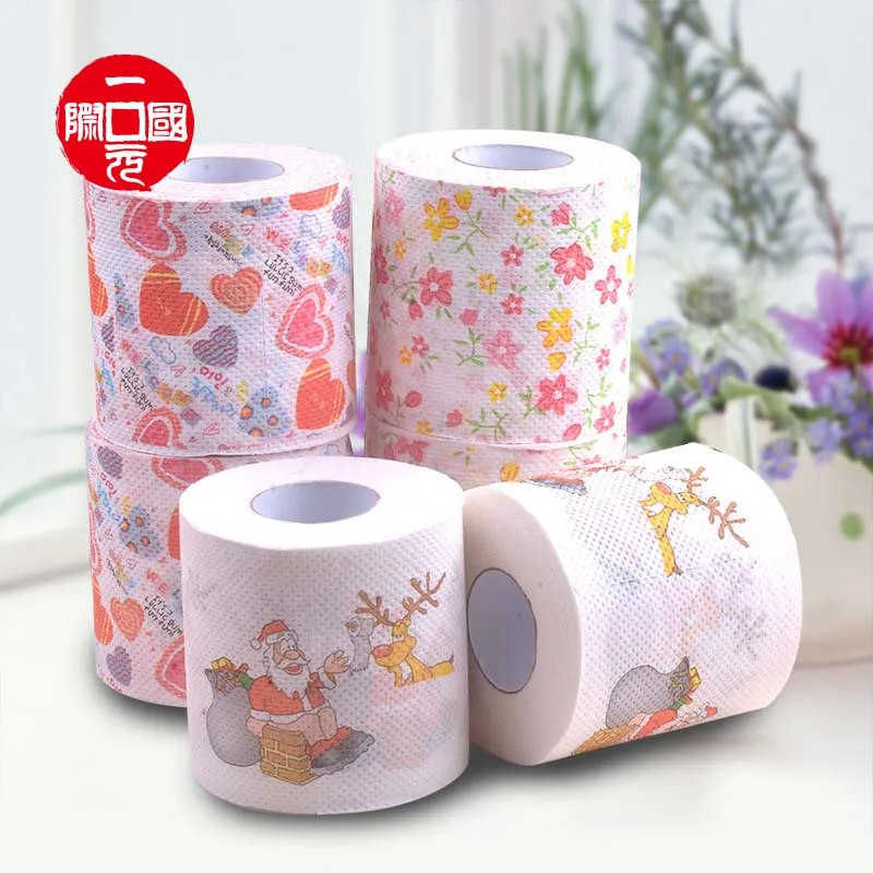 

Biodegradable tissue paper rolls virgin pulp core embossed printed toilet paper, As picture show