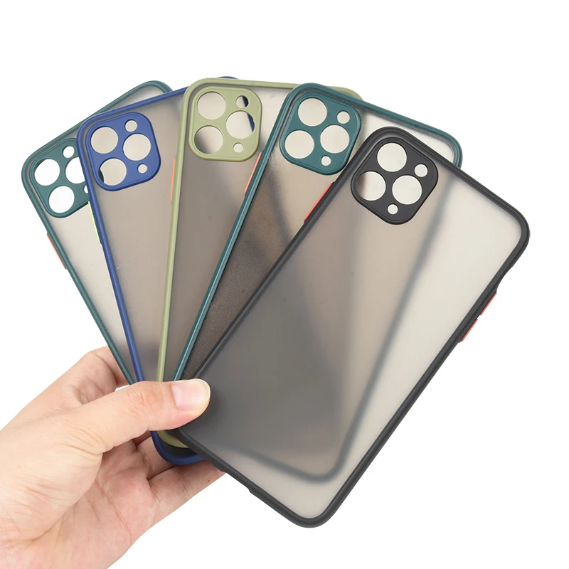 

Camera Protection TPU+PC Bumper Phone Cases For iPhone 11 11 Pro Max XR XS Max X 8 7 Matte Translucent Shockproof Back Cover, Multi option