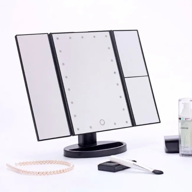 

Wholesale Affordable Price led makeup mirror light kit Crystal Makeup Cosmetic LED Mirror, Black white pink green