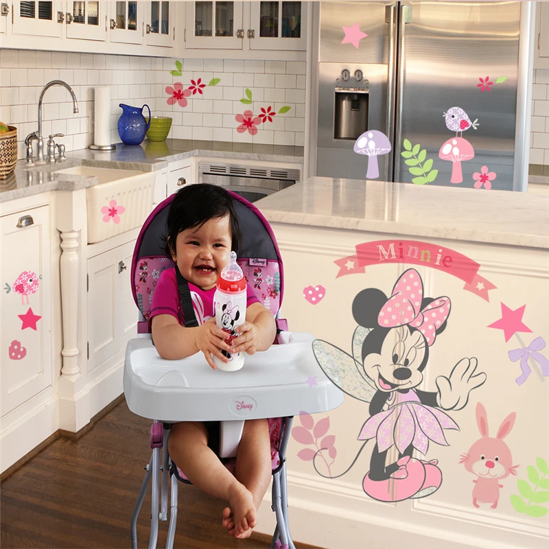 Minnie Mouse Cartoon Wall Stickers For Kids Baby Girls Rooms Nursery Home 
