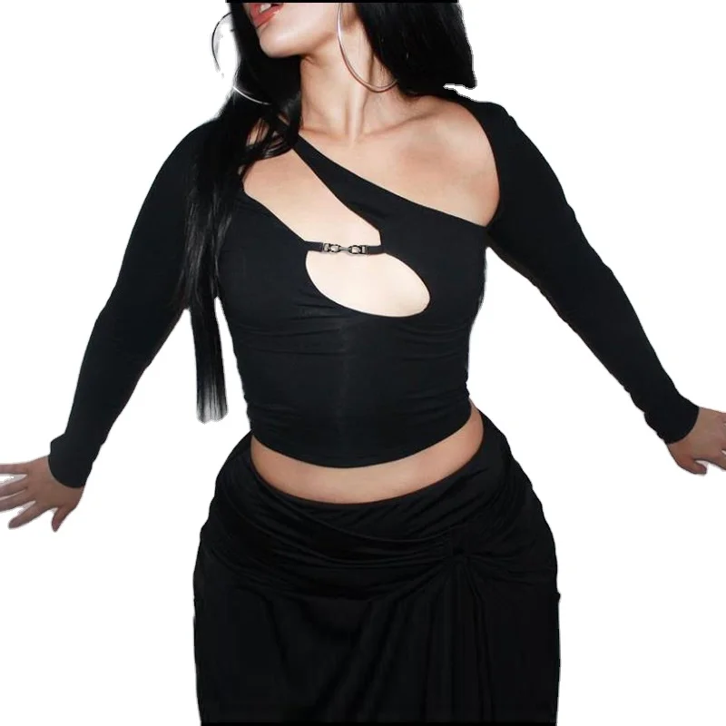 

2021 new spring clothing casual long sleeve sexy tshirt women crop tops