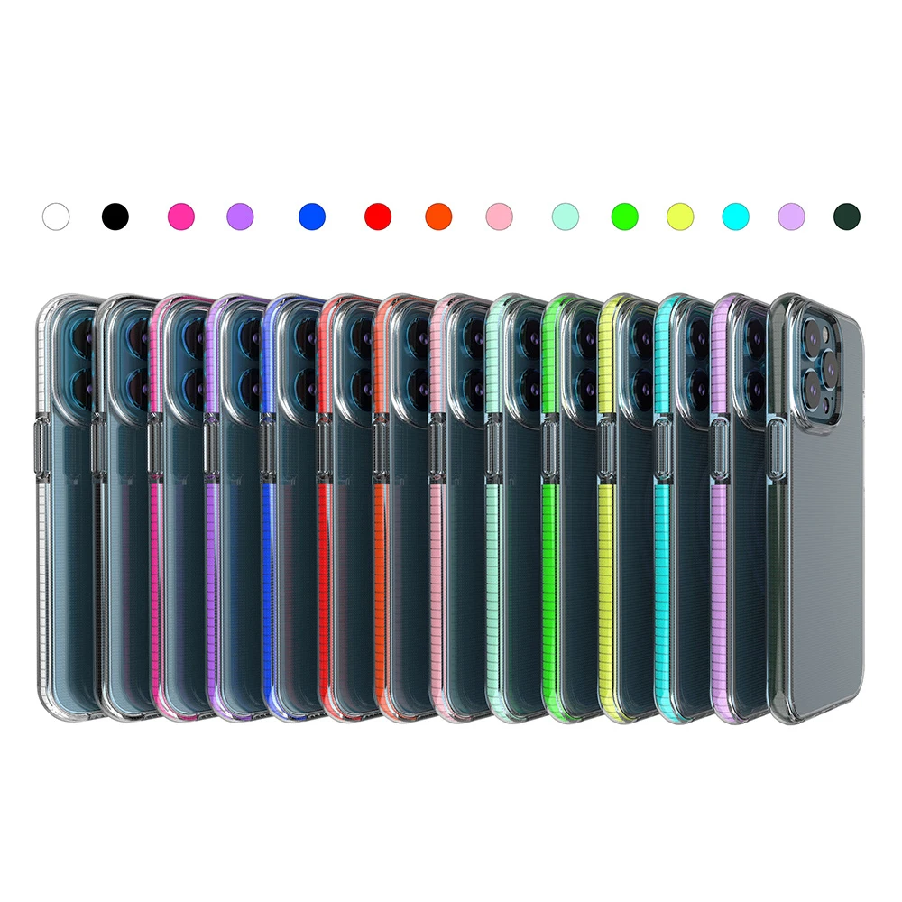 

Fashion Two-Color Shockproof Clear Phone Case For Iphone 13 Silicone Soft Edge TPU Phone Case For Apple Iphone 13/12/11/x/8/7