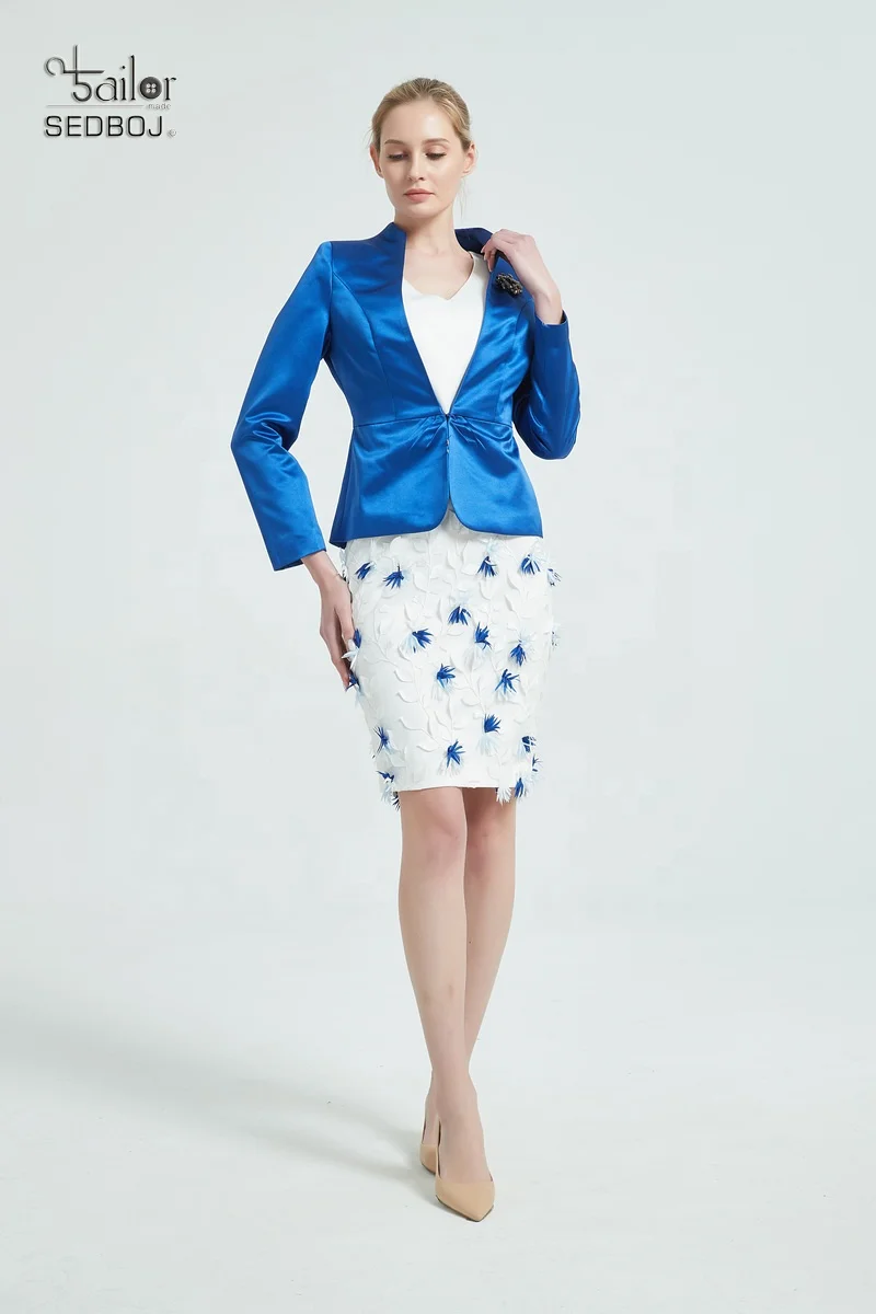 
China tailor mother of bride suits mother of bride dresses blue jacket mother of the bride dresses plus size 