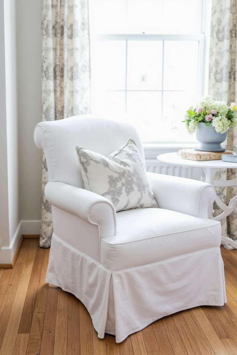 the slipcovered white chair a family friendly decor dream or design disaster