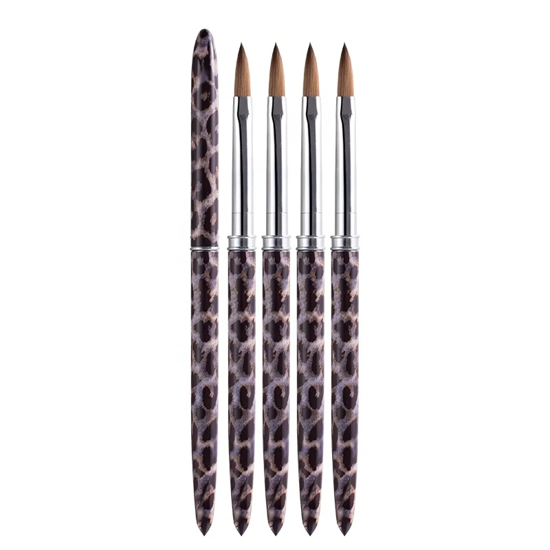 

Leopard grain 100% Kolinsky Acrylic Nail Brush With Private Label, Customized color