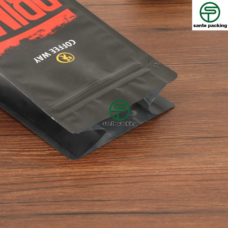 Side gusset flat bottom custom printed drip coffee bean packaging bag aluminum foil coffee bag