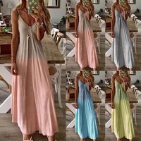 

Ecoparty Boho style Women's Casual Sleeveless V-neck Print Maxi Tank Long Dress vestidos robe femme ropa mujer