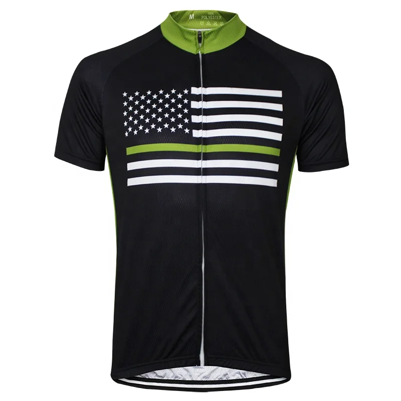 

HIRBGOD HK877 America Cycle Jersey Men Cycling Jersey Short Sleeve Bike Jersey Flag Thin Green Cycling Wear