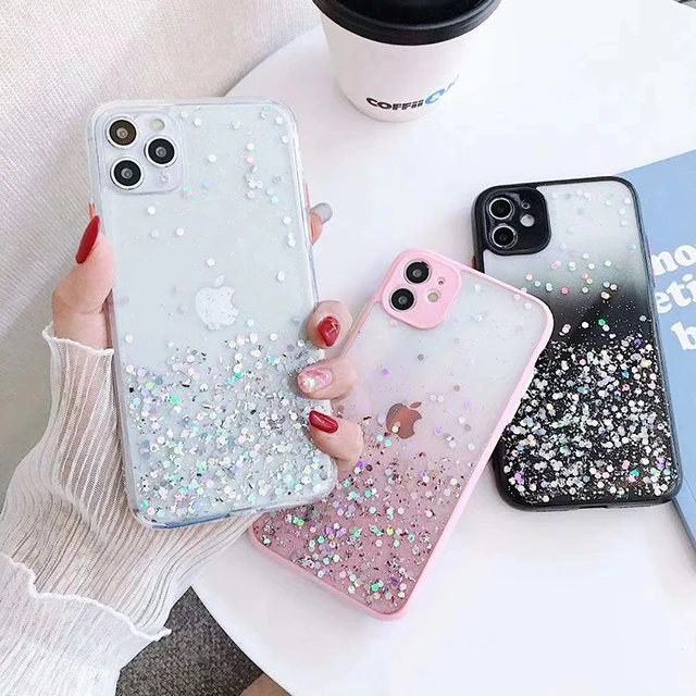 

2021 Popular Shiny Bling Phone Case Soft TPU Cover for iPhone 12