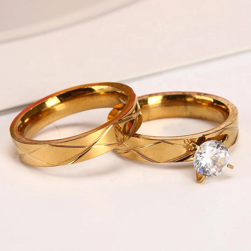 

2021zhejiang a pair high quality couple 18k solid gold ring in hot sale