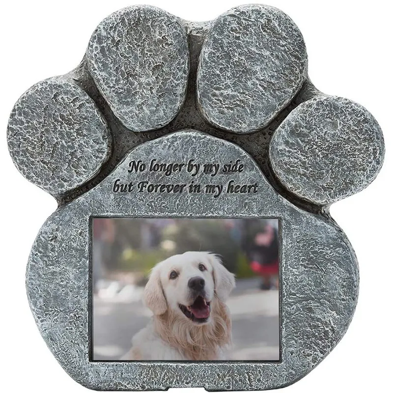 

Waterproof Pet Ashes Urn Poly Resin Memorial Tombstone Dog Tombstone Gravestone, Grey