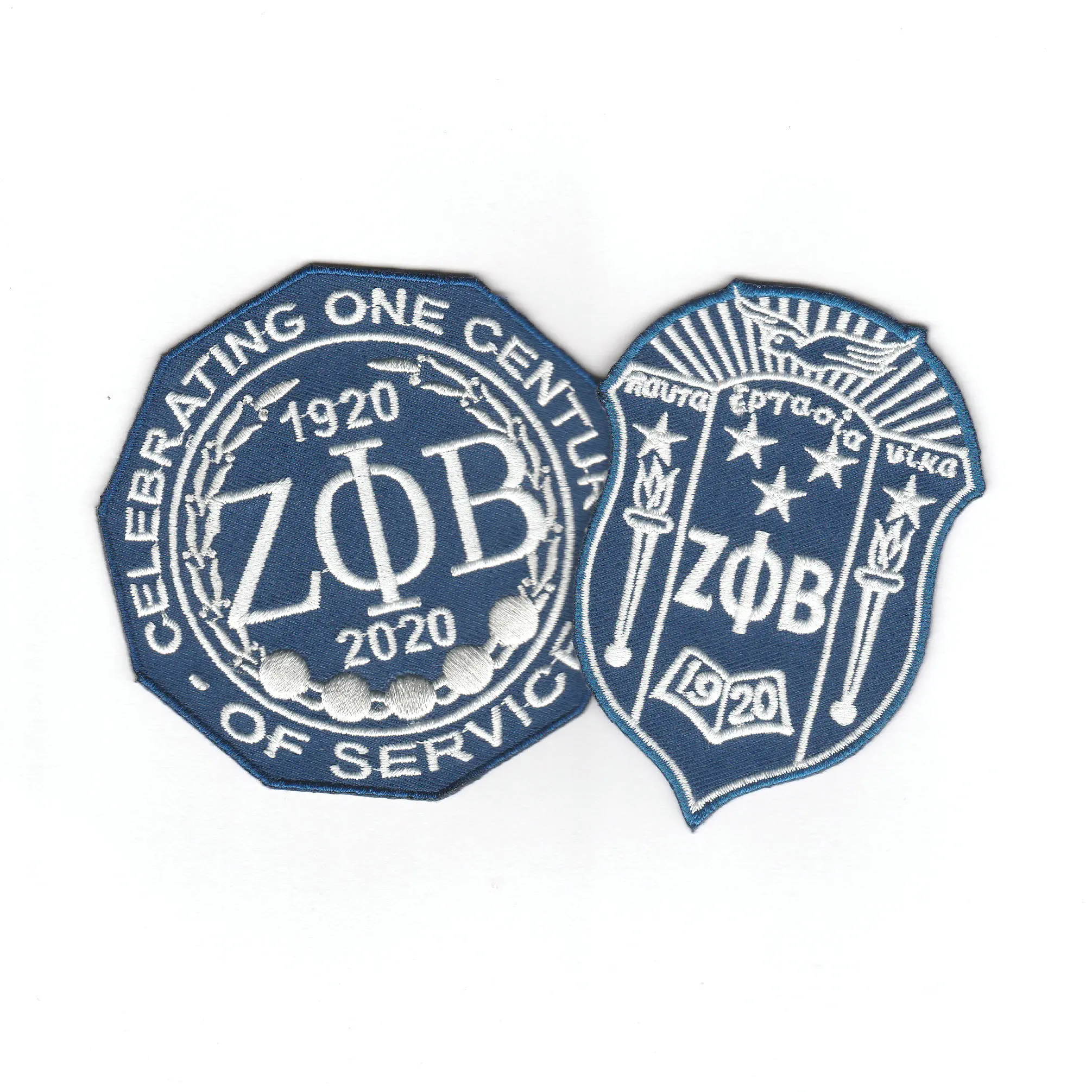 Custom Size Greek Zata Patches Zpb Shield Emblem With Heat Seal Backing