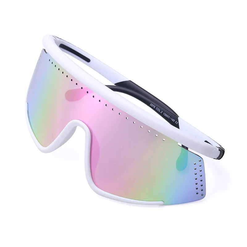 

2021 Personalized rimless one piece lens colorful women men sunglasses 2075