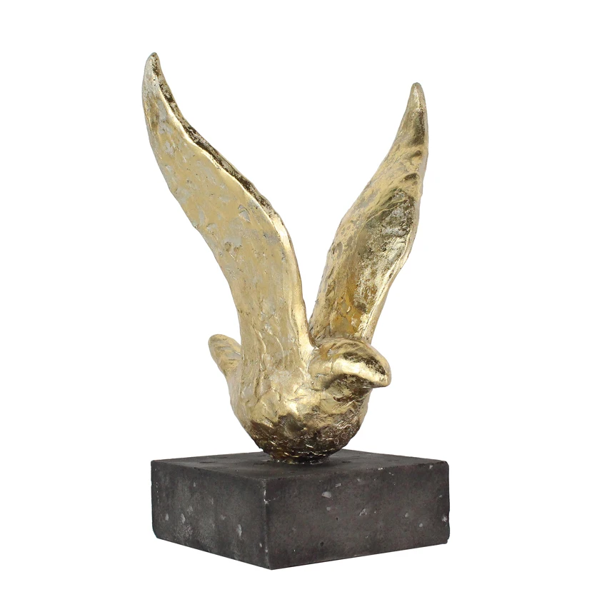 Resin gold foil  pigeon statue bird ornaments home decoration details