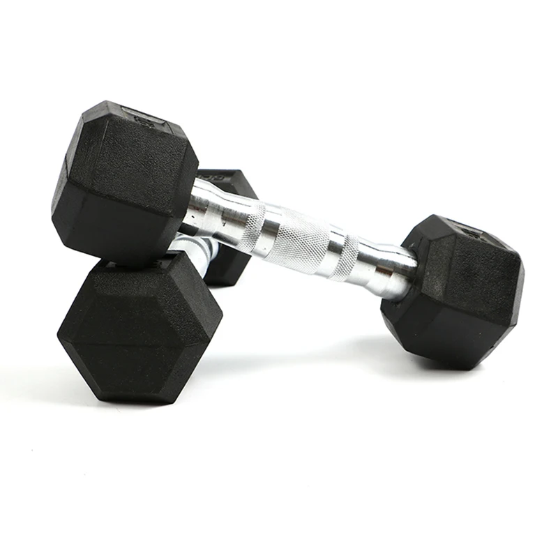 

Gym Equipment Hexagon Dumbbell Weight Lifting Rubber Coated Hex Dumbbells, Black