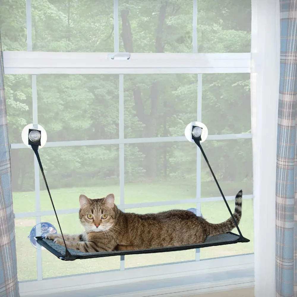 

Sunny Window Platform Seat Stand Catnapper No Screws Suction Cups Lounger Perch Cat Enclosures Hammock with Replacement Cover