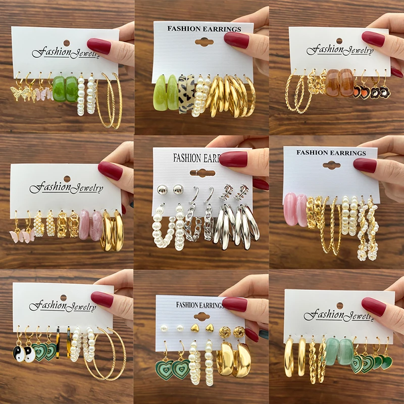 

Fashion Pearl Butterfly Gold Hoop Earring Resin Love heart Pendant Drop Earrings for women Gift Jewelry Accessories, Gold plated