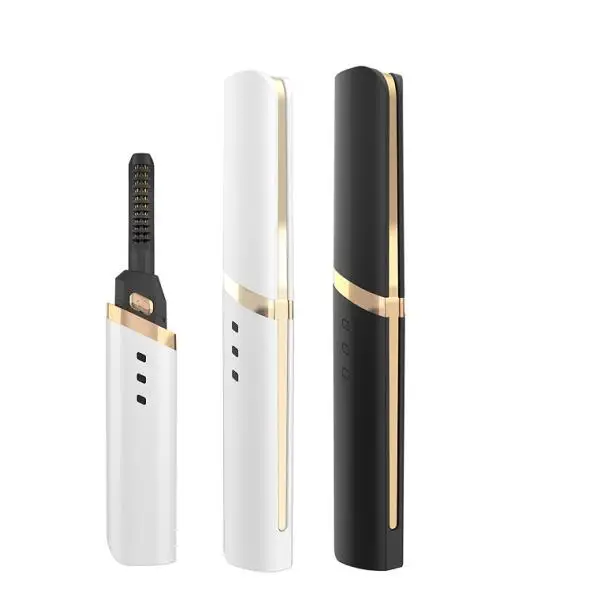 

Wholesale Custom OEM electric Eyelash Curler Make Up Tool For Woman Quick Heated Long Lasting USB Rechargeable Curler, White black