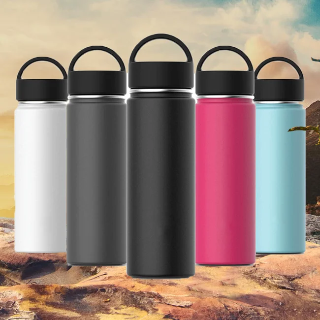 

550ml Vacuum Insulated Wide Mouth Tumbler with Leak Proof Cup Double Wall Powder Coated Water Bottle