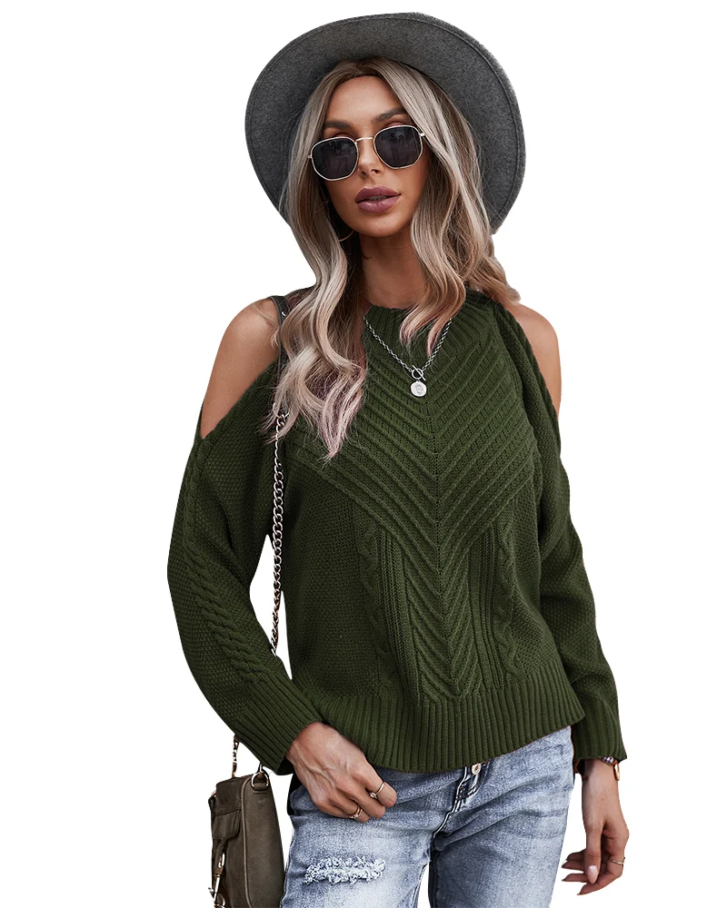 

New popular single product design graphic off-the-shoulder plus size women's knitted top