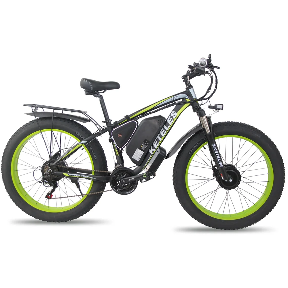 

Powerful E-Bike Front and Rear Dual Motor Electric Bike 2000W Two Wheel Drive 26x4.0 Fat Bike 20Ah Lithium Battery