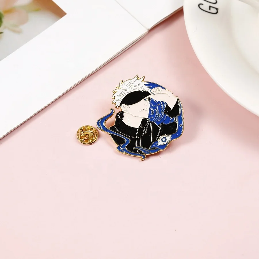 

High Quality Jewelry Supply Enamel Starry Sky Suitable for Teenage Anime Fans Boys and Girls Jujutsu Kaisen Brooch, As picture
