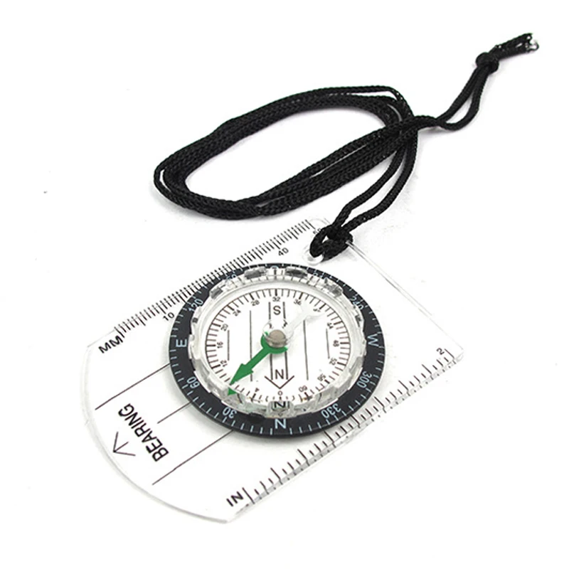 

The Mini professional map scale ruler outdoor hiking camping travel cycling scouts military compass navigation survival tool