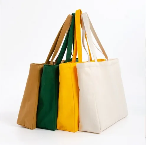 

New Stock Eco Friendy Durable Solid Color Plain 100% Cotton Canvas Tote Bag, 17 colors choice