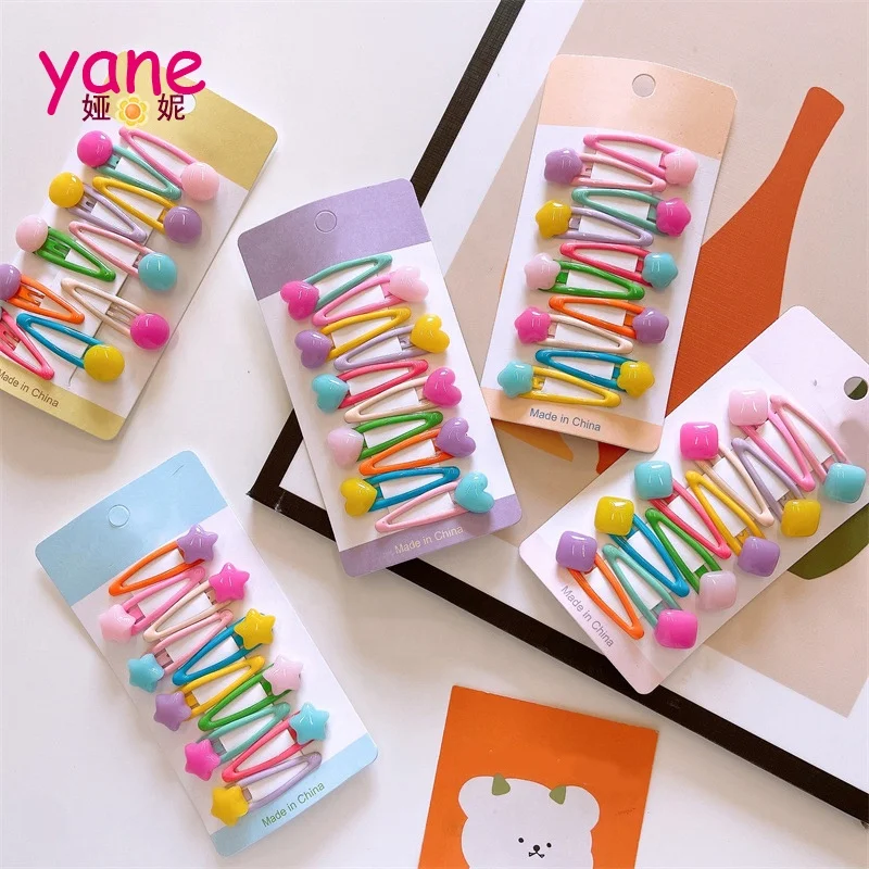 

Lovely jelly bean bb hair clip star clip pin set about 10 pcs children accessory