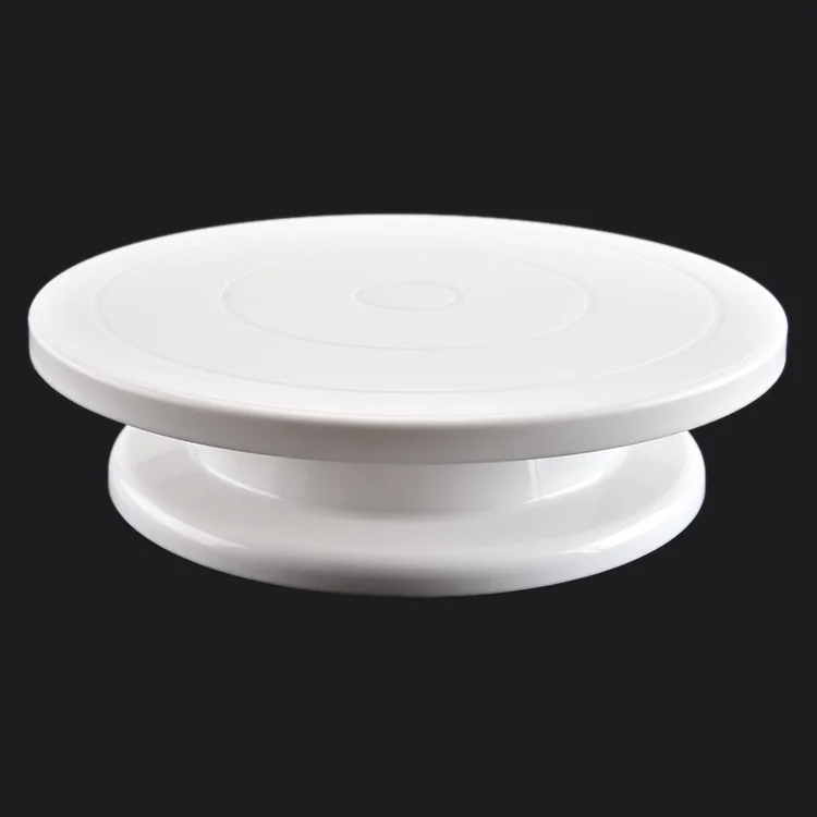 

Factory Wholesale Cake Stand Decorating DIY Baking Plastic Round Rotating Cake Turntable, White