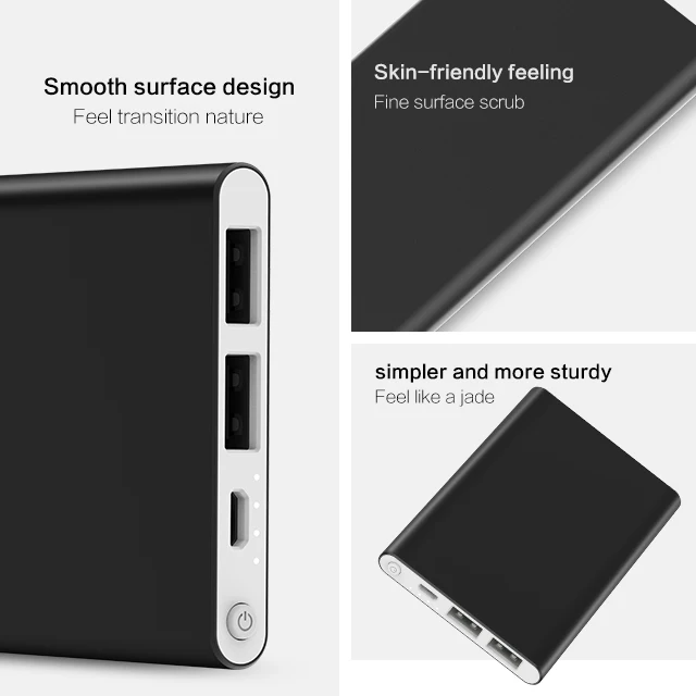 Metal Shell Mobile Phone charger Ultra Slim Double USB Power Bank Light 4000mah Power Banks - ANKUX.COM