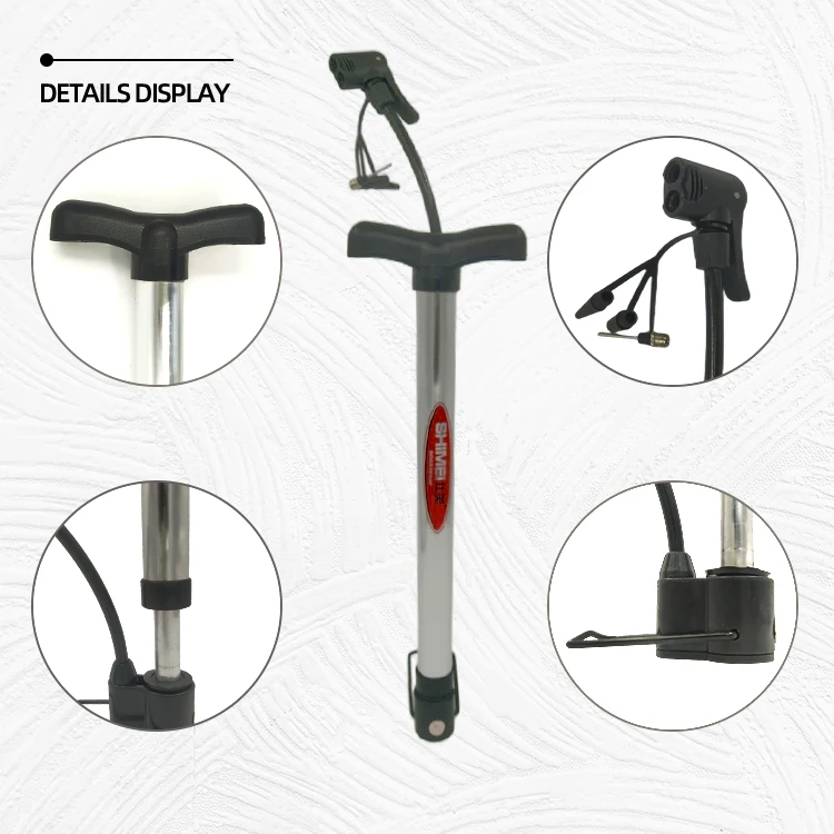 

Tire Pressure Inflator, High Pressure Compressor Hand Pump Stainless Steel Diving Manual Inflator with Pressure Gauge for Multip, As picture