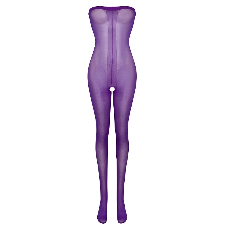 

High Quality Women Ultra Shimmery 30D Stretch Body Stocking Pantyhose Crotchless Tights Lingerie