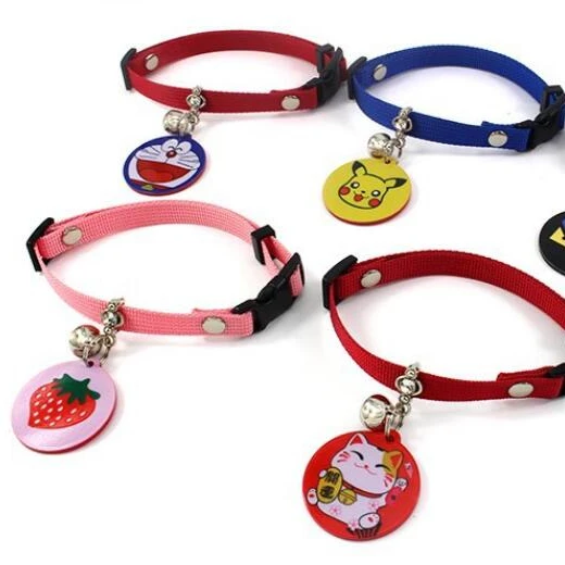 

Wholesale Cartoon Character Pendant Cat Dog Accessories Nylon Personalized Pet Neck Collar