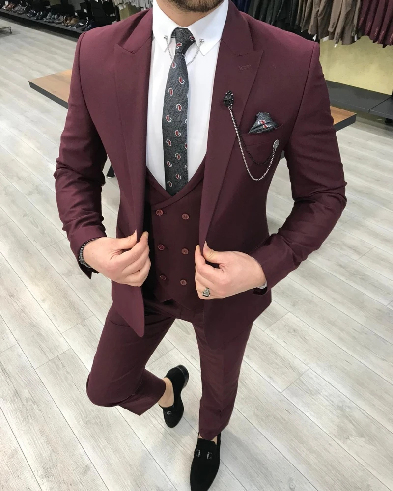 

2018 most popular wedding office uniforms in various colors France's latest 3 piece suit style for men, As picture or customized