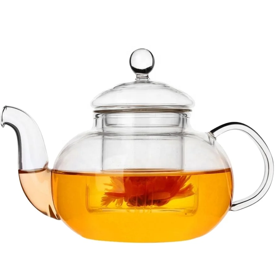 

Customize Heat Resistant Borosilicate Glass Tea Pot 400 Ml to 1200 Ml Tea Pot With Tea Infuser, Transparent