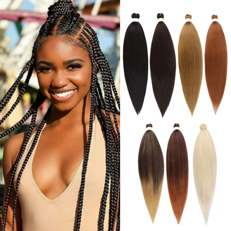 

Pre-Stretched Professional Value Pack Braid 52 Inch Private Label Bulk Synthetic Pre Stretched Braiding Hair, #1b #4 #27 #30 #613 #t27 #t30