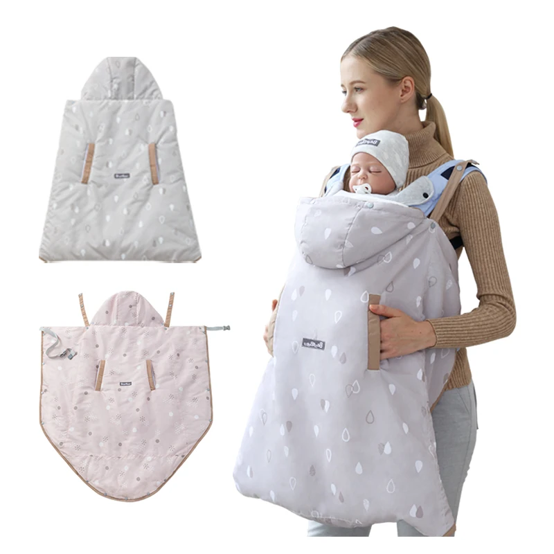 

Windproof Baby Backpack Sling Carrier Cloak Autumn Winter Baby Carrier Cloak Cover, Pink, khaki, grey