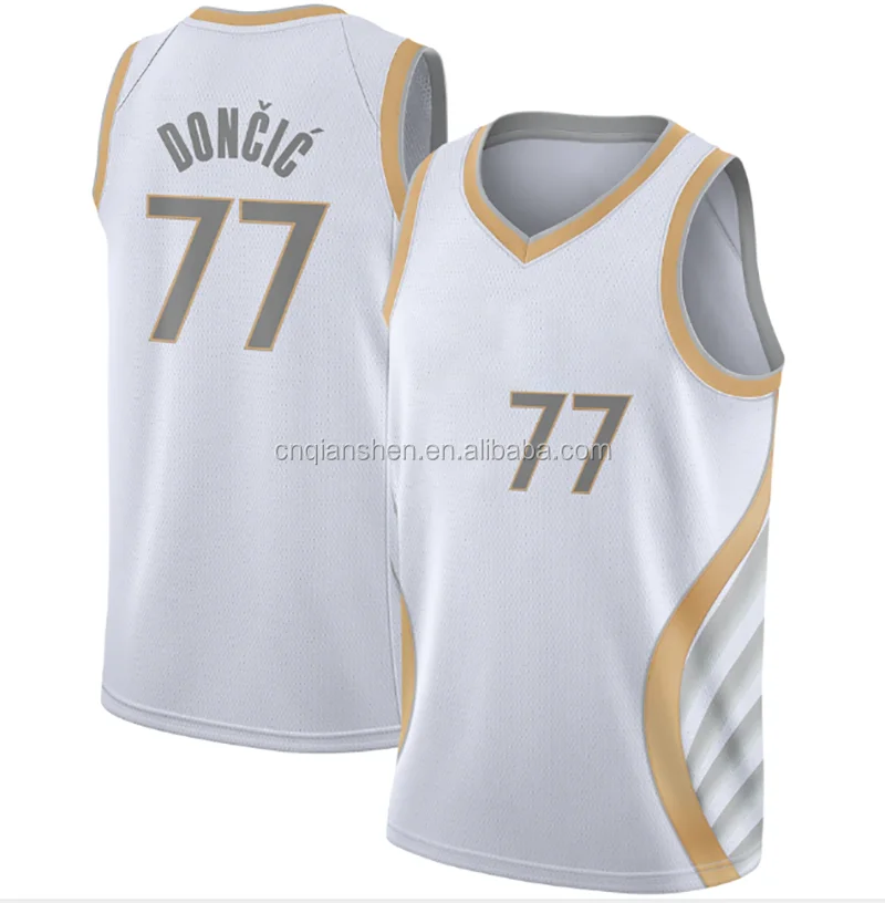 

77 Luka Doncic City Edition 2021 Jersey Top Quality White Basketball Uniform Jersey Wear Shirt Men Clothes Vests Wholesale