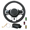 Custom Made Unique Styling Black Artificial Leather Sewing DIY Wrap Steering Wheel Cover for Mitsubishi Lancer 10 EVO Evolution