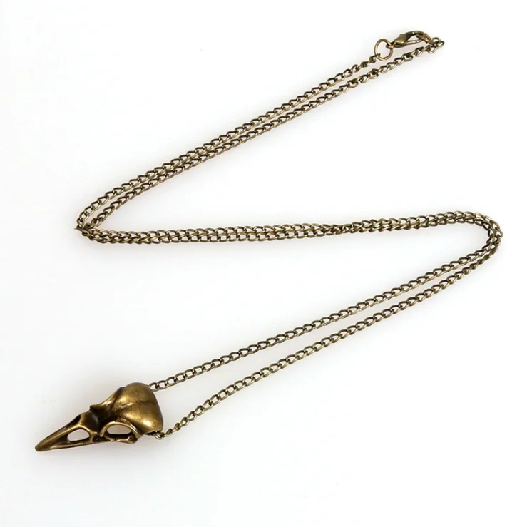 

Fashion Biker Viking Vintage Jewelry Crow Head Bird Skull Necklace Skull series accessories, Picture