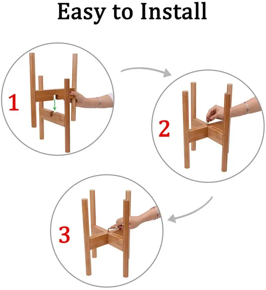 New Rural Style Wooden Flower Plant Stand Multi-purpose Display Decorate Storage Shelf Indoor Outdoor