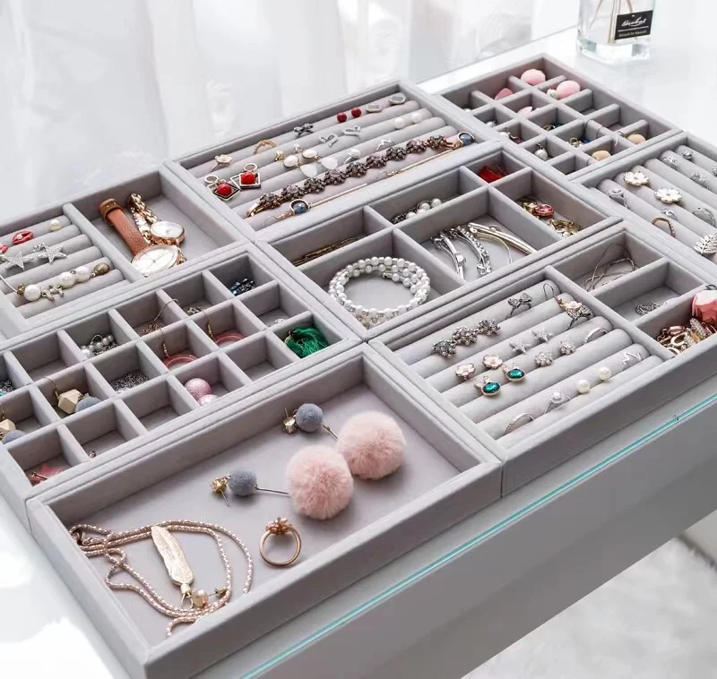 

High Quality Flannel Ring Jewelry Display Tray Jewelry Container Ring Storage Dish