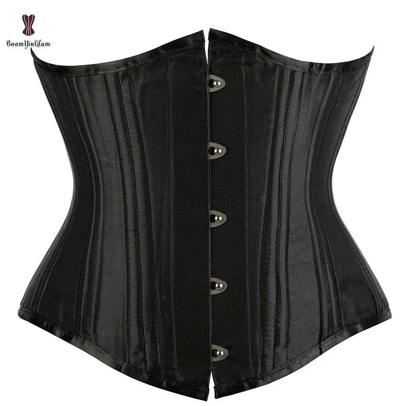 Plus Size XS XXXXXXL Women's 24 Robs Waist Corsets & Bustiers Double Stainless Steel Bone Gothic Corselet Black Curvy Corset