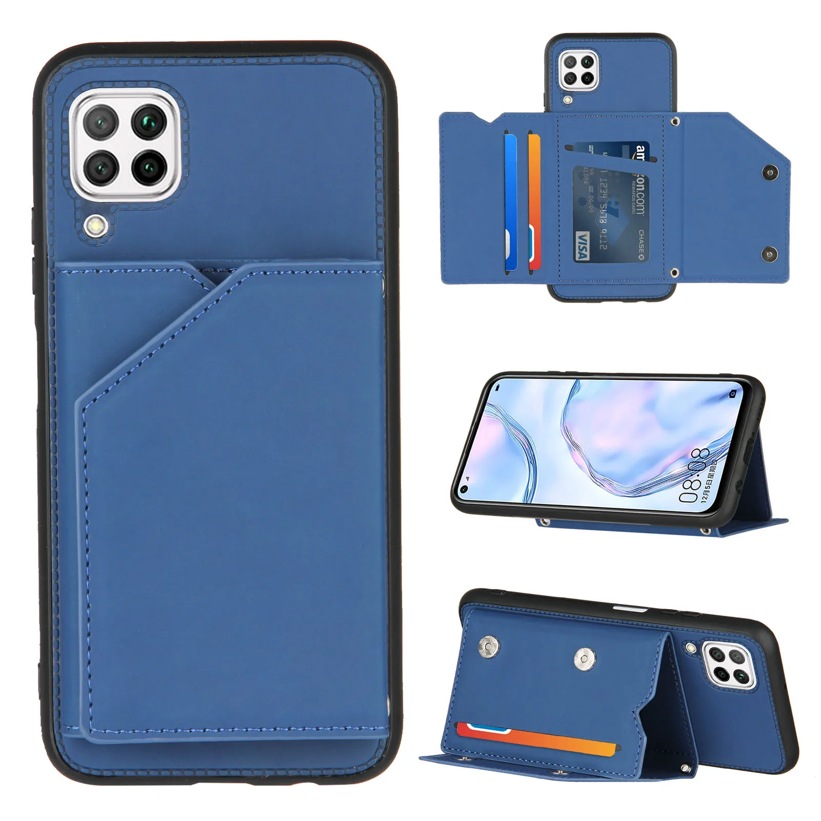 

Card Phone bag Case for Huawei P40 lite Nova 6 SE High Quality mobile phone Pu Leather Flip cover case