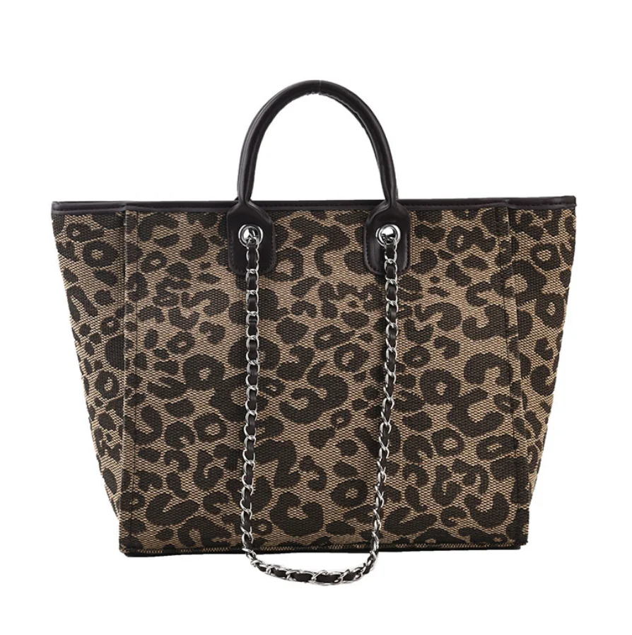 

Wholesale Leopard Bag Large Capacity Weekender Lady Leopard Purse Leather Shoulder Bag PU Handbag for Womens, Same as main picture