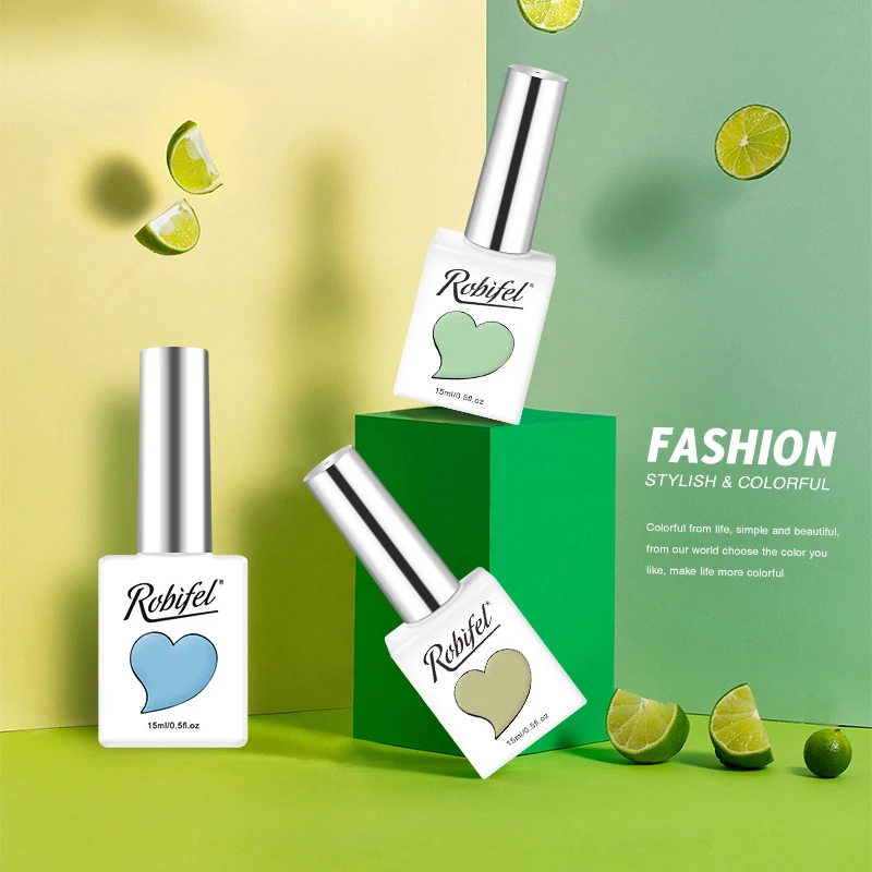 

robifel 2020 collection acrylic uv gel polish clear empty uv gel nail polish bottle, 96colors