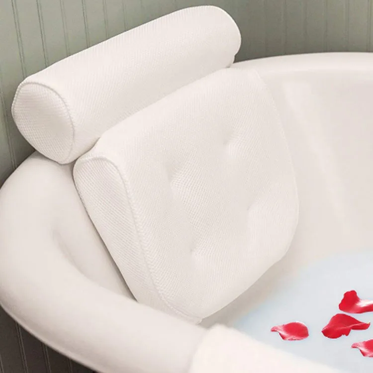 

High quality Luxury bathtub headrest spa bath pillow with suction cups, Customized color